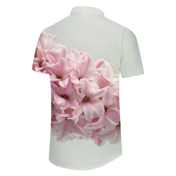 
Hyacinth flowers trendy tropical summer casual mens button down Hawaiian shirt clothing mens beach shirt vintage
                