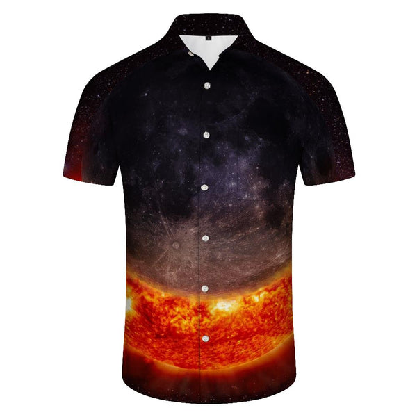 
Mars outer space Hawaiian button short-sleeved shirt four seasons fashion style men's comfortable breathable casual short-sleeved shirt pocket
                