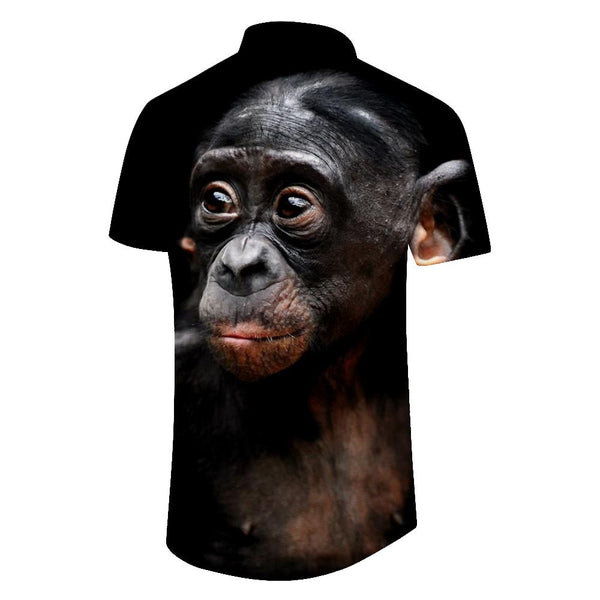 
Wise Monkeys Trendy Short Sleeve Men's Vintage Painting Shirt Tops Polyester Fabric Short Sleeve Tropical Men
                