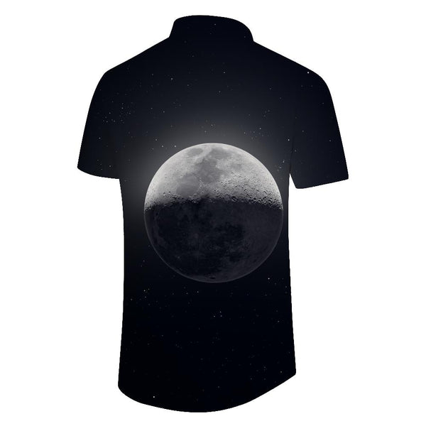 
Black Moon Night Sky Outer Space Galaxy Hawaiian Shirt Men's Casual Summer Short Sleeve Beach Shirt Tops Trend
                