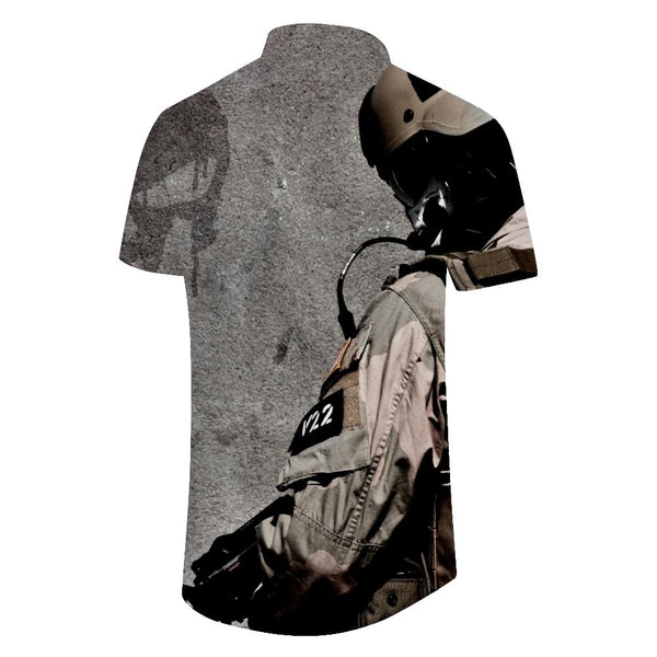 
Flag US Army Soldier Men's Shirt Casual Short Sleeve Hawaiian Shirt Tops Sports
                
