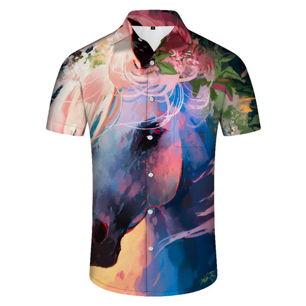 
Artistic Aesthetic Horse Fantasy Horse Tropical Beach Shirt Men's Casual Hawaiian Shirt Button
                
