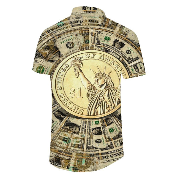
Coin American Men's Short Sleeve Shirt Outdoor Travel Fishing Button Fashion Hawaiian Short Sleeve Shirt Digital Printing
                