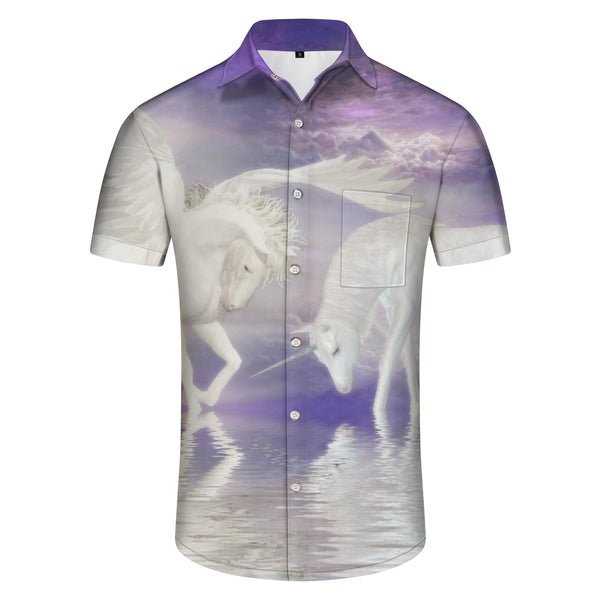 
Beautiful Fantasy U-nicorn Men's Short Sleeve Shirt Lapel Button Top Hawaiian Loose Short Sleeve
                