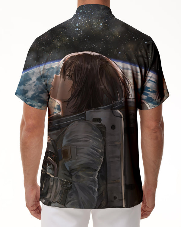 
Tops Summer Fashion Style Printed Shirt Outer Space Galaxy Anime Hotspot Four Seasons Men's Casual Hawaiian Button Lapel Beach Clothing
                