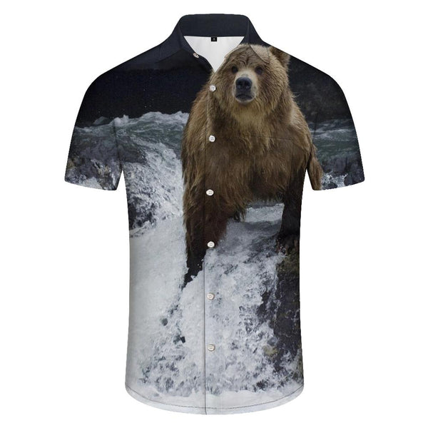 
Lively Wild Bear Giant Panda Hawaiian Shirt Men's Clothing Summer Button Shirt Ocean Vacation Shirt Tops
                
