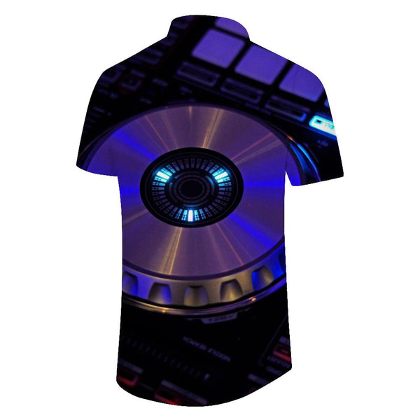 
Cool Hawaiian button-down lapel short-sleeved shirt for beach parties, men's casual daily vacation travel short-sleeved
                