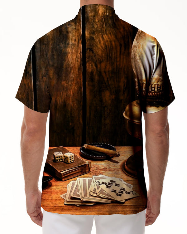 
Casino and Poker Chips Printed Shirt Hawaiian Tropical Button Men Casual Outdoor Street Fishing Seaside Beach Party
                