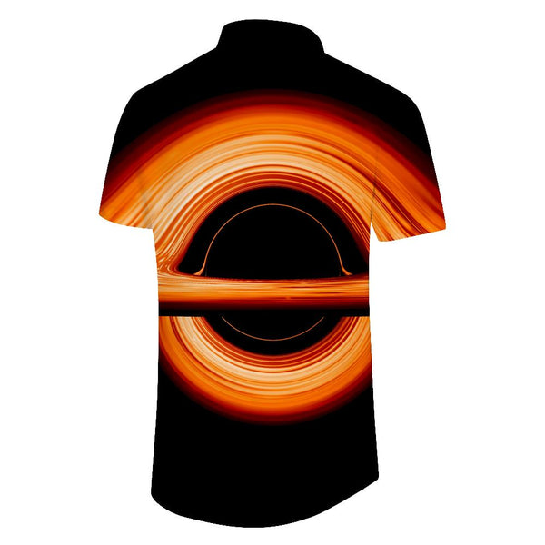 
Singularity Collapse Star Orange Black Hole Hawaiian Button Lapel Pocket Men's Casual Daily Cool Street Loose Tops
                