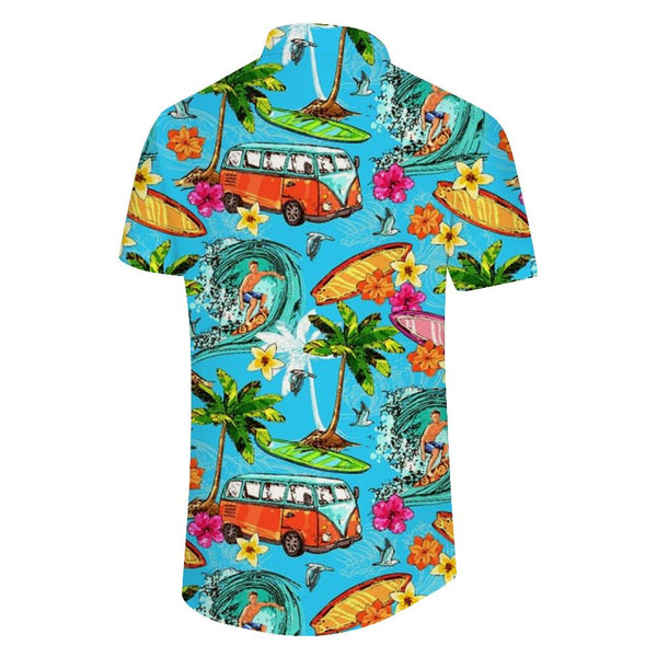 
Hawaiian Surfer On Wavy Print Men'S Hawaiian Shirts Casual Floral Button Down, Short Sleeve Beach Tropical Shirt
                