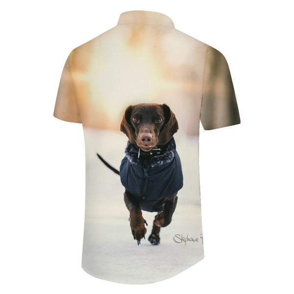 
Dachshund Play Fashion Short Sleeve Lapel Beach Shirt Summer Shirt Men's Regular Short Sleeve Shirt Casual Printed Top Mixed Color
                