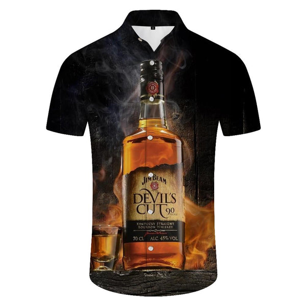 
American Jinbin 3D digital printing pattern men's casual short-sleeved loose shirt Hawaiian tropical tropical seaside beach top
                
