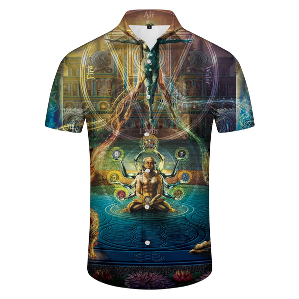 
Men's Button Down Shirt Buddhist Cross Print Easter Taoism Short Sleeve Hawaiian Shirt Religious Loose Vacation Shirt
                
