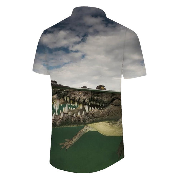 
Abstract Crocodile Men's Short Sleeve Shirt Summer Beach Casual Print Button Top Wide Collar Men's Short Sleeve Shirt Beach
                