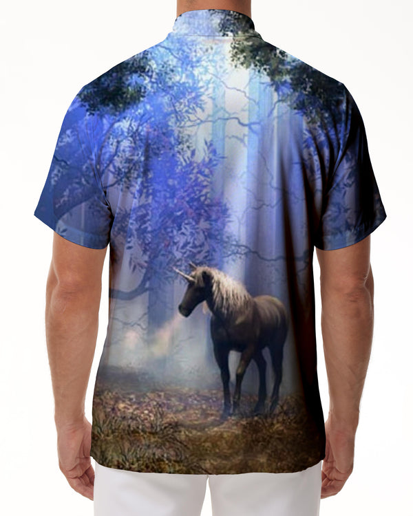 
Mythical Horse Hawaiian Pocket Ocean Short Sleeve Mens Casual Button Shirt Short Sleeve Regular Fit Shirt Beach Pocket Top
                