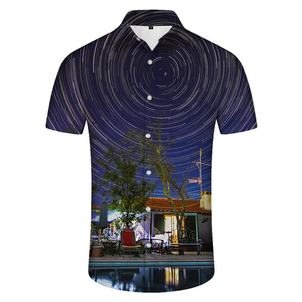 
Night Purple Swirl Summer Beach Tropical Short Sleeve Mens Hawaiian Shirt Button Shirt Tropical Vibe
                
