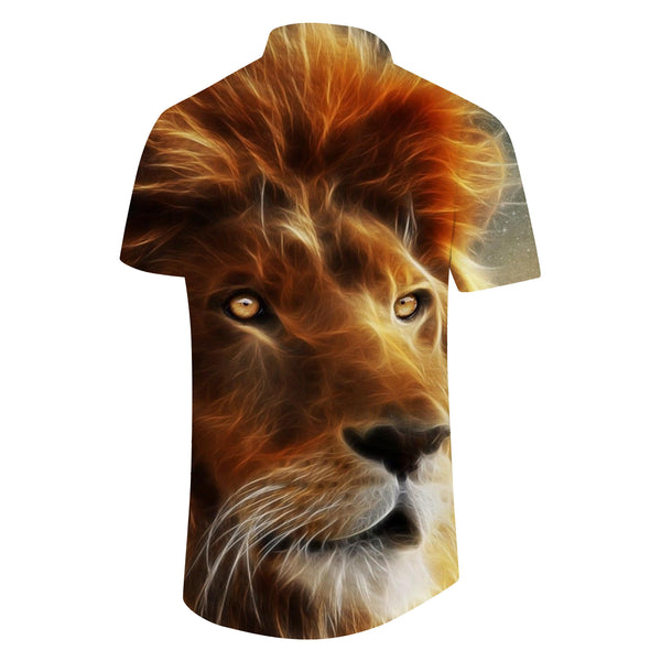 
Golden Lion Shirt Animal Shirt 3D Printing Short Sleeve Men's Top Hip Hop Fashion New Summer
                