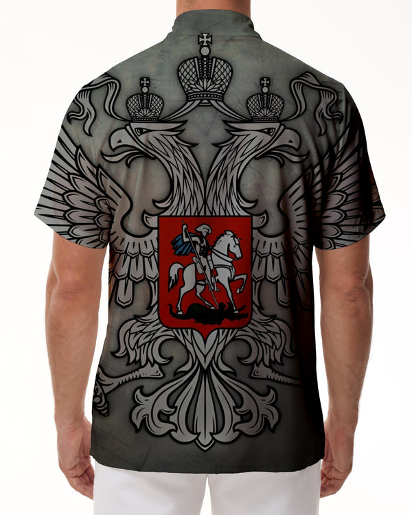 
Gray 3D Printed Button Beach Russian Flag Men's Loose Short Sleeve Shirt Shirt Casual Shirt Short Sleeve Hawaii
                