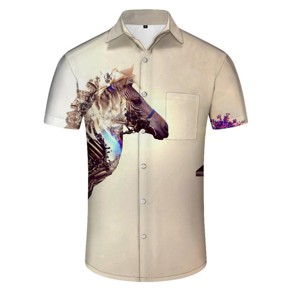 
Digital Printing Animal Horse Pattern Men's Shirt Short Sleeve Casual Loose Beach Hawaiian Shirt Shirt Men Fashion Tops
                