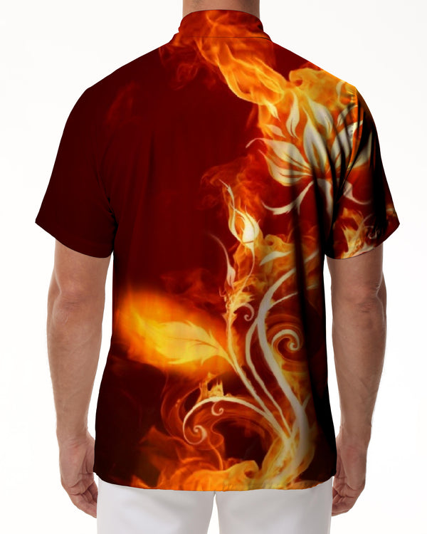 
Loose Creative Element Shirt Flame Flower New Men's 3D Printed Short Sleeve Hawaiian Shirt Beach Clothing
                