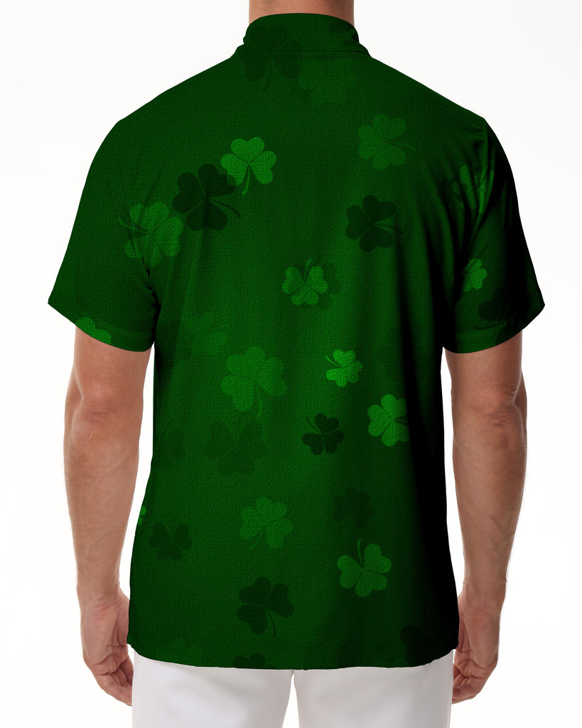 St. Patrick's Day Tropical Hawaiian Button Lapel Short Sleeve Casual Daily Travel Fashion Shirt Men