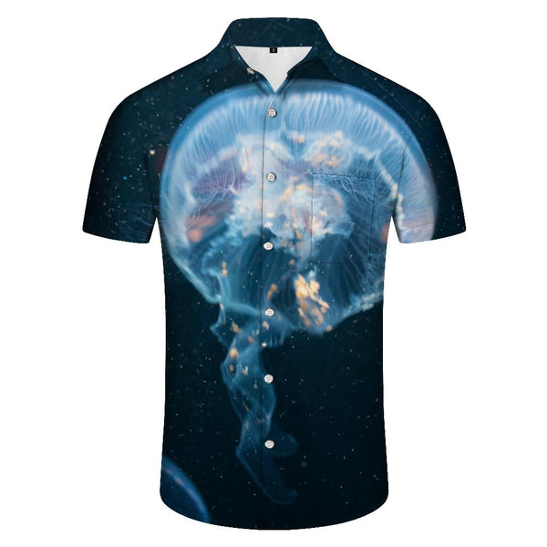 
Jellyfish Underwater World Magic Men's Daily Street Loose Casual Short Sleeves Printed Pattern Hawaiian Buttons Fashion Lapel Pocket Casual Short Sleeves
                