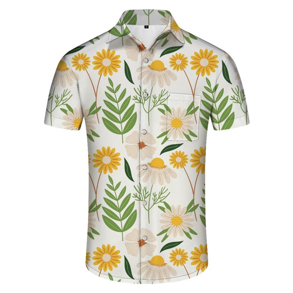 
Casual fashion print elements casual loose regular style men's floral lapel tropical summer Hawaiian fashion fun short sleeves
                