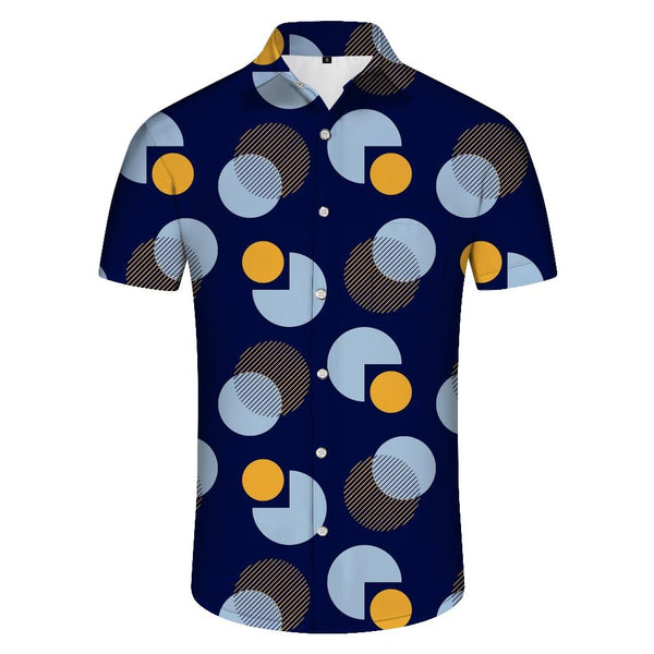 
Printed lapel casual fashion men's loose daily travel shirt Hawaiian tropical summer beach party shirt
                