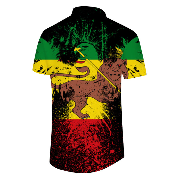 
Mexican flag abstract pattern men's shirt loose casual short sleeve regular fit tropical Hawaiian top fun print
                