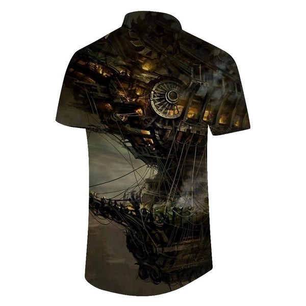 
Summer Men's Boat Print Short Sleeve Shirt Tops Casual Hawaiian Lapel Button Shirt Fashion Loose Clothing
                