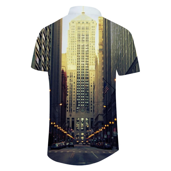 
Wild Animal Bear Playing Music Watercolor Painting Men's Short Sleeve Casual Button-Up Beach Summer Top
                