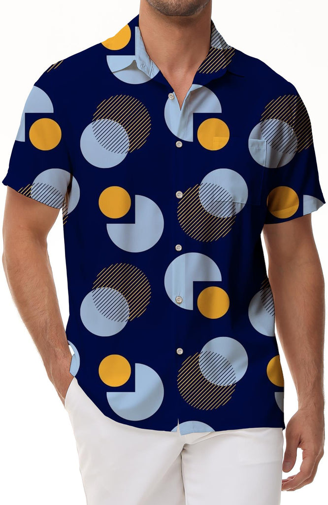 Printed lapel casual fashion men's loose daily travel shirt Hawaiian tropical summer beach party shirt