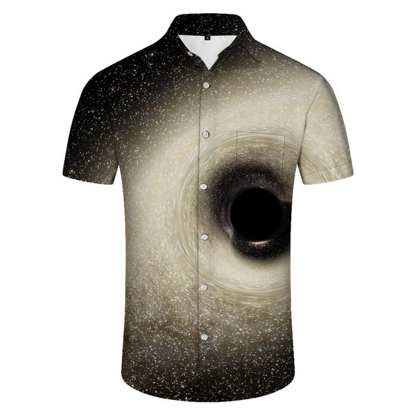 
Galaxy Tunnel 3D Printed Beach Fashion Ventilated Hawaiian Tropical Four Seasons Button-Down Pocket Lapel Shirt Short Sleeve Shirt Men
                
