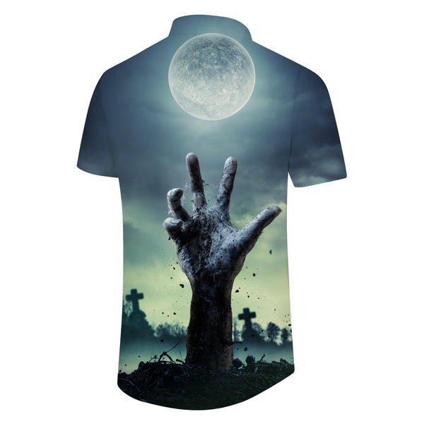 
Zombie Hands Men's Halloween Night Shirt Short Sleeve Printed Regular Shirt Lapel Casual Top
                
