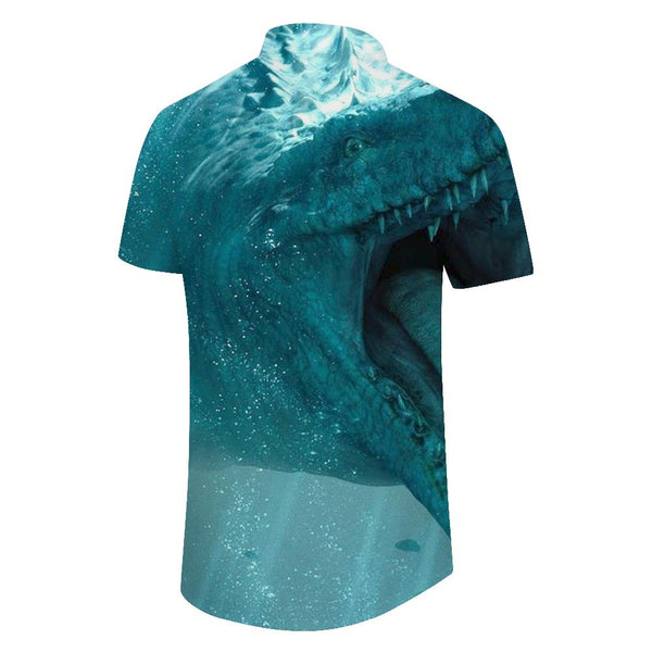 
Animal Hawaiian Shirt Starry Sky Giant Crocodile Tropical Short Sleeve Button-Up Beach Shirt
                