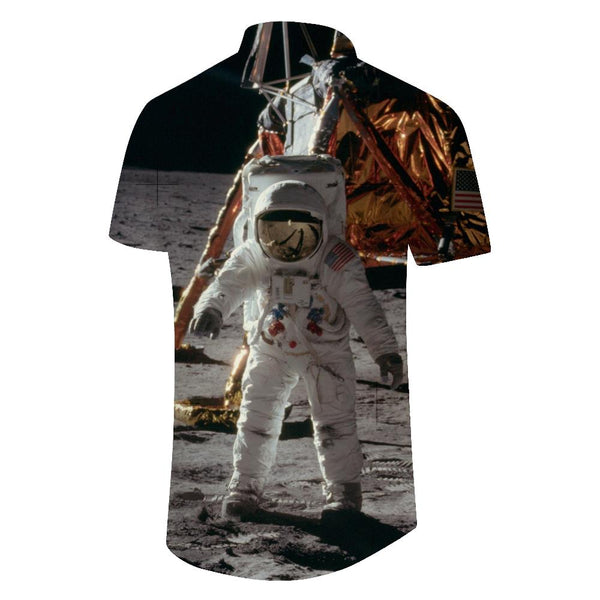 
Outer Space Astronaut Mens Cuban Collar Shirt Casual Button Down Shirts Short Sleeve for Vacation Beach
                