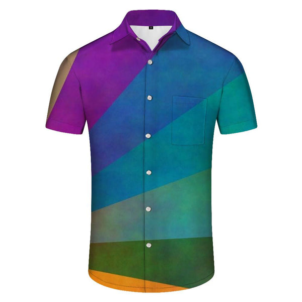 
Bangladesh Rainbow Flag Mens Short Sleeve Shirt Casual Button Shirt Summer Tops with Pocket Button
                