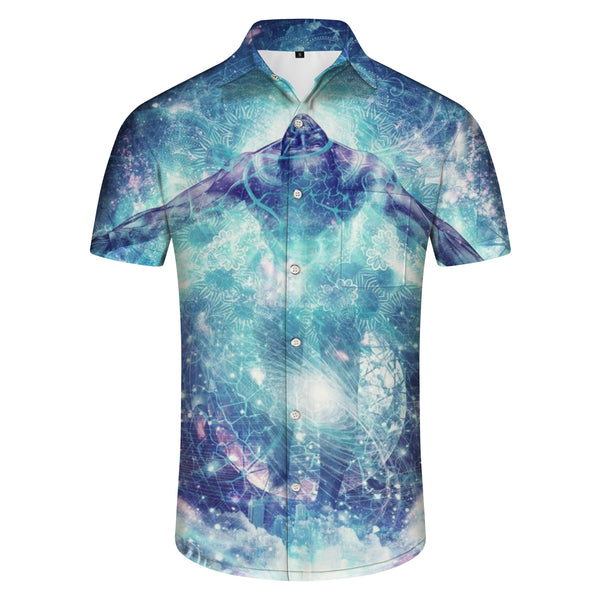
Abstract anime characters universe space galaxy nebula starry sky men's casual button shirt short sleeves
                