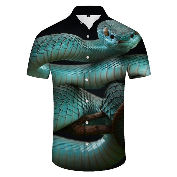
Cobra Digital Print Men's Casual Short Sleeve Shirt Horror Animal Streetwear Lapel Button-Down Short Sleeve Shirt Tops
                