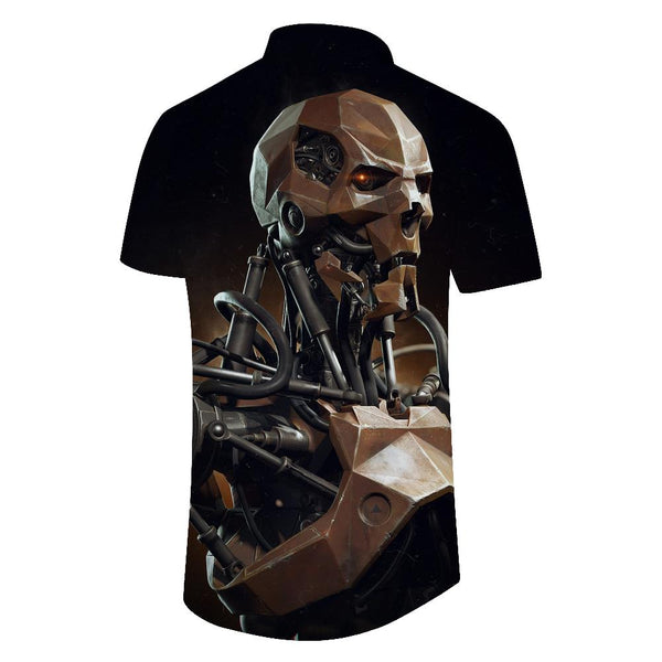 
Terminator Skeleton Robot Men's Hawaiian Shirt Fashion Button Beach Shirt Short Sleeve Summer Casual Shirt Loose Fit
                