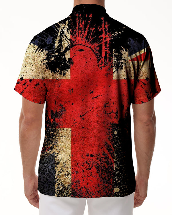 
UK Vintage British Flag Men's Hawaiian Shirt Short-Sleeve Button Down Shirt Tops for Casual Beach Vacation
                