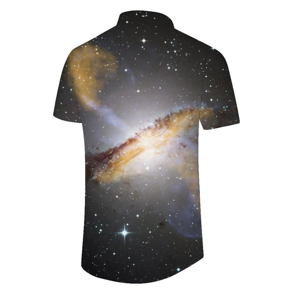 
Galaxy Planet Men's Button-Down Loose Shirt Summer Casual Short Sleeve Top Perfect for Beach Vacations
                