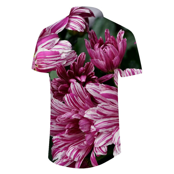 
Dahlia Hawaiian Tropical Four Seasons Button Lapel Pocket Men's Cuban Collar Short Sleeve Casual Button Shirt Holiday Beach Shirt Short Sleeve
                