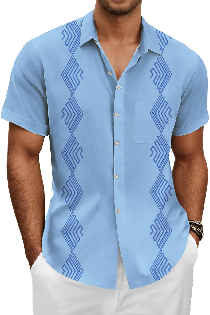 Hawaiian Shit for Men Beach Summer Mens Buton Down Short Sleeve Shit Tropical Vacation Casual Clothes