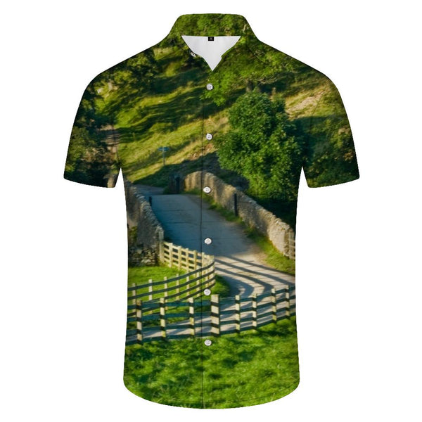 
Hawaiian Shirt Polyester Men's Button-Up Shirt Short Sleeve Loose Clothing Camping Fun Summer Top Shirt Casual
                