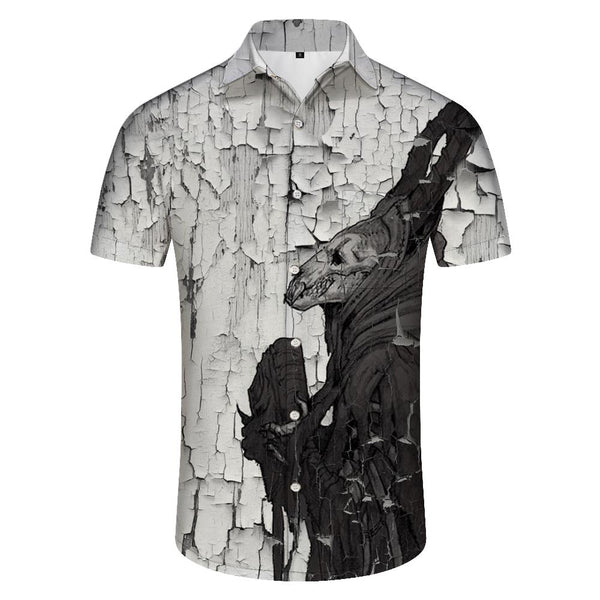 
Creative skull funny shirt short sleeve men's regular style casual Hawaiian holiday beach short sleeve shirt ocean
                