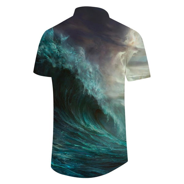 
Roaring Waves Shirt Men's 3D Printed Vintage Hawaiian Beach Shirt Short Sleeve Lapel Top Clothing
                