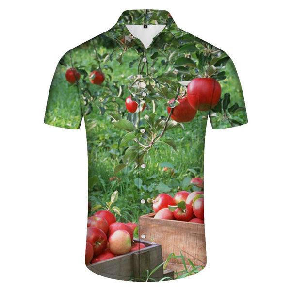 
3D printing water casual loose men's casual loose personality short-sleeved casual shirt button-down lapel fashion style short-sleeved shirt
                