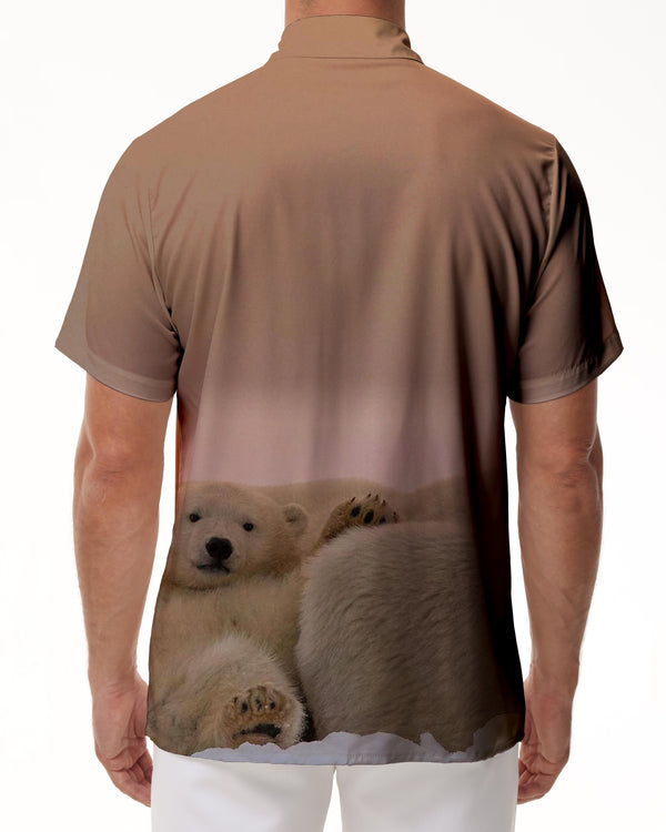 
Bear and Mama Hawaiian Shirt Bear Lovers Mens Hawaiian Button Short Sleeve Style
                