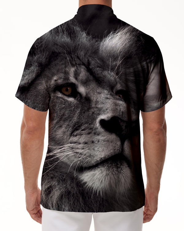 
Casual Vintage Holiday Beach Shirt Men Lion Print Short Sleeve Shirt Summer Regular Button Shirt 3D Animal Lion Print Shirt Tops Fashion Casual Grey
                